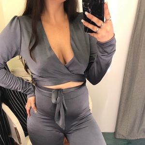 Silky slate blue set